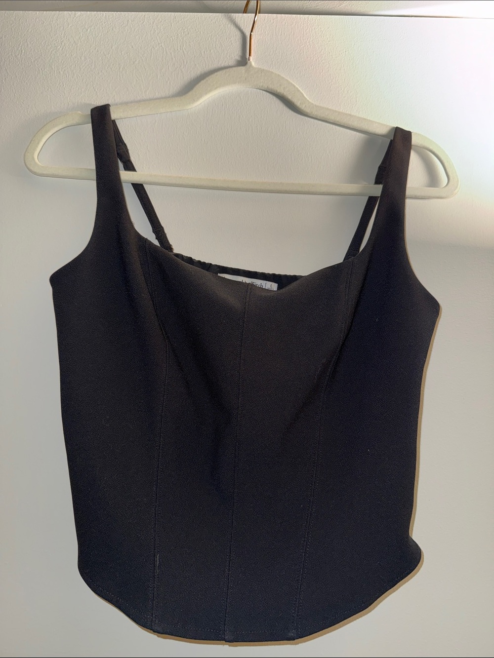 Abercrombie & Fitch Black Square Neck Corset Top